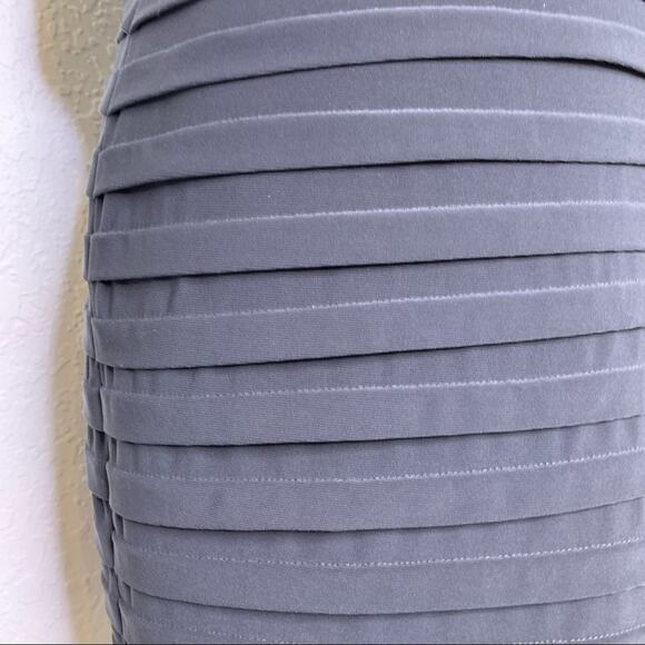 Cache charcoal gray rhinestone shoulder open back dress size 6 - Picture 6 of 15